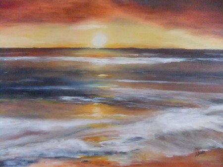 Zonsondergang,2015, olieverf, Verkocht